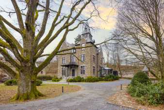 Castle in Bastogne: holiday accommodation for 18 with swimming pool, jacuzzi and sauna
